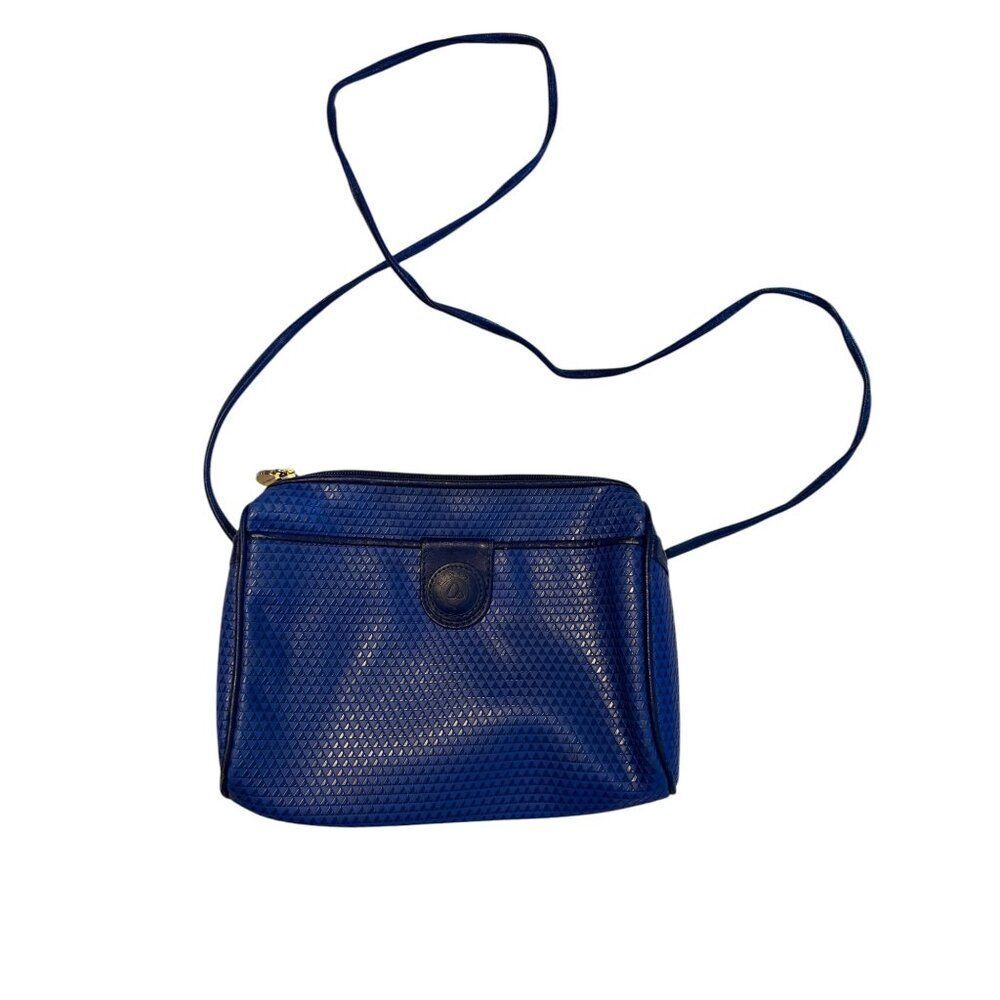 Liz Claiborne vintage Blue Crossbody Bag With Adjustable Strap & Zip Closure